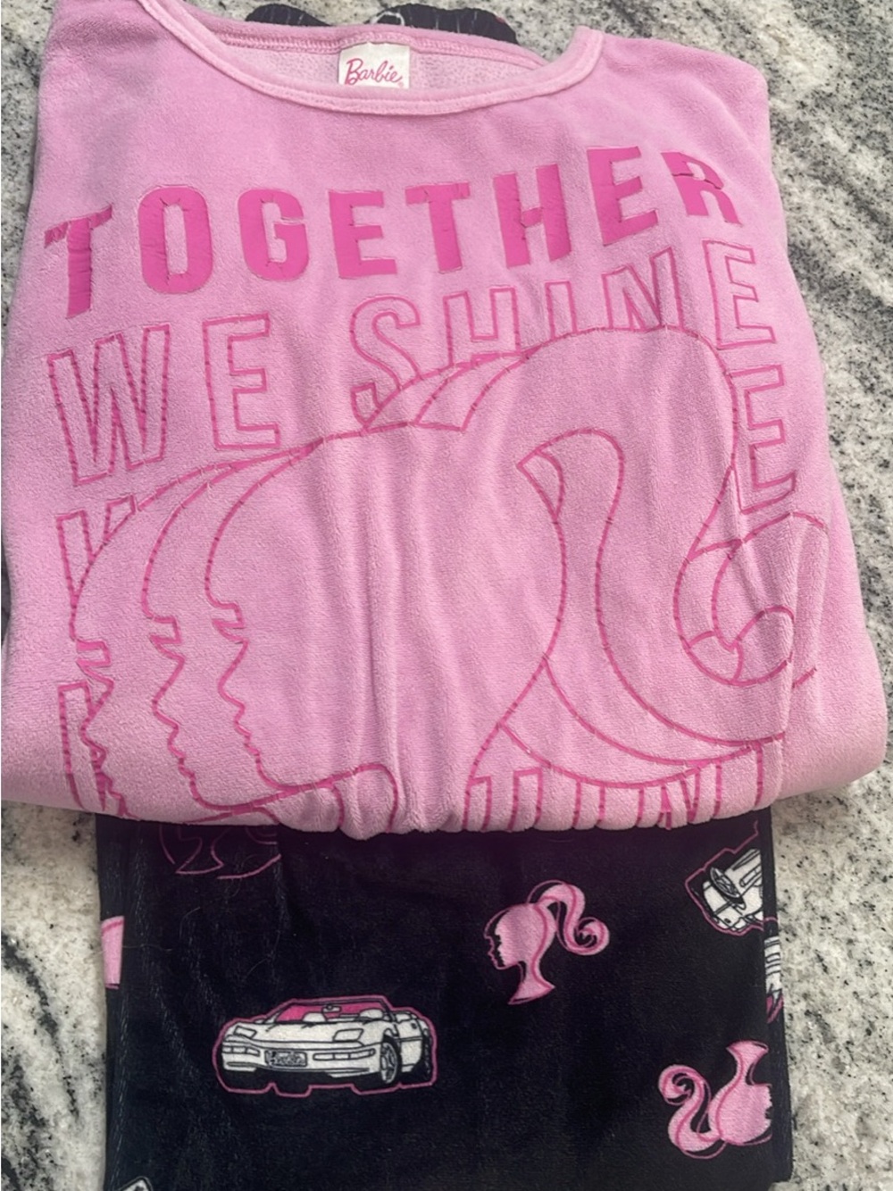 Barbie Pink and Black 'Together We Shine' Pajama Set